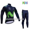 Completo Maglia Ciclismo + Calzamaglia 2017 Movistar Team Bambino N001